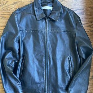 90s/Y2K Perry Ellis Moto Leather Jacket